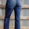 Women's High Waist Mineral Wash Raw Hem Flared Jeans - Sail Blue - Image 2