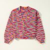 Women's Pink Confetti Drop Shoulder Open Front Cardigan - Image 3