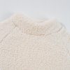 Women's White Solid Fleece High Neck Drop Shoulder Pullover Sweatshirt - Image 9