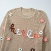 Women's Parchment Hello Floral Embroidered Knit Loose Sweater - Image 6