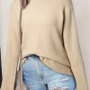 Women's Parchment Split Cuff Drop Shoulder Knit Sweater - Image 5