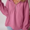 Women's Valerian Fleece Lined Half Zipper Hoodie with Kangaroo Pockets - Image 6