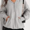 Women's Light Grey Oversized Hoodie with Kangaroo Pocket - Image 2