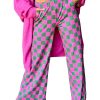 Women's High Waist 2-Tone Checked Print Wide Leg Pants - Image 6