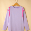 Women's Phalaenopsis Mineral Wash Colorblock Long Sleeve Oversize Top - Image 5