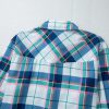 Women's 2Pcs Blue Plaid Print Lounge Set - Long Sleeve Shirt and Casual Shorts - Image 11