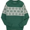 Women's Green Christmas Snowflake Dotted Print Round Neck Sweater - Cozy & Chic - Image 24