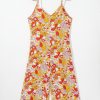 Women's Orange Floral V Neck Wide Leg Sleeveless Jumpsuit - Casual Summer Style - Image 7