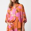 Women's Russet Orange Floral Print Tunic Shirt and Loose Shorts Set - Casual Summer Outfit - Image 5