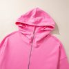 Women's Oversized Hoodie with Kangaroo Pocket - Bonbon Color - Image 8