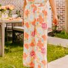 Women's Vibrant Orange Floral 2 Piece Short Sleeve Top and Pant Set - Image 7