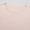 Women's Oatmeal Floral Printed Patchwork Smocked Lantern Sleeve Knit Sweater - Image 8