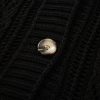 Women's Black Open Knit Drop Shoulder Sweater Cardigan for Stylish Layering - Image 7