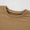 Women's Classic Brown Pullover Sweatshirt with O Neck and High-Low Hem - Image 11