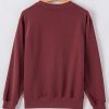 Women's Burgundy Plain Drop Shoulder Crewneck Pullover Sweatshirt - Cozy Casual Style - Image 9