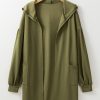 Women's Hooded Guacamole Green Side Split Kimono with Pocket - Image 9