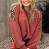 Plus Size Women's Redwood Burl Aztec Patchwork Drop Shoulder Sweatshirt - Image 11