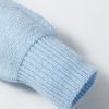 Women's Light Blue Knitted Sweater with Floral Pattern and Ribbed Edge - Image 7