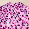 Women's Rose Leopard Print Buttoned Front Mini Dress with 3/4 Flounce Sleeves - Image 9