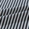 Women's Oversize Black White Striped Patchwork 3/4 Sleeve Top - Image 10