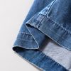 Women's Ashleigh Blue V Neck Short Sleeve Denim Loose Jumpsuit with Smocked Back - Image 12