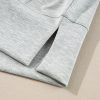 Women's Light Grey Stand Neck Zipped Sweatshirt and Shorts Set - Trendy Two Piece Outfit - Image 17