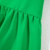 Women's Bright Green Double Ruffle Sleeve Peplum Blouse - Flattering V Neck Top - Image 18