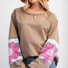 Women's Oversized Floral Dune Flower Patchwork Raglan Sleeve Top - Image 6