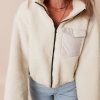 Women's Jet Stream Zip-Up Hooded Sherpa Jacket with Pocket - Image 6
