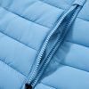 Women's Sky Blue Plush Collared Quilted Zipped Puffer Vest for Winter Style - Image 20