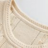 Women's Jet Stream Embroidered Floral Cable Knit Sweater Vest for Elegant Layering - Image 15