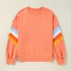 Women's Flamingo Rainbow Striped Sleeve Crew Neck Loose Sweatshirt - Image 5