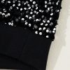 Women's Black Sequined Long Sleeve Crew Neck Cropped Blouse - Image 14