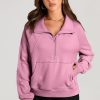 Women's Valerian Quarter-Zip Stand Neck Sweatshirt with Kangaroo Pocket - Image 3