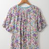 Women's Multicolour Bohemian Floral V Neck Loose Half Sleeve Blouse - Chic Summer Top - Image 6