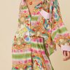 Women's Multicolor Boho Floral Print Buttoned Long Sleeve Shirt Dress - Image 5