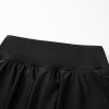 Women's Black Solid Pocketed Crossover High Waist Swim Skort - Image 19