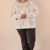 Plus Size Aztec Print Loose Sweater - Apricot Color - Image 7