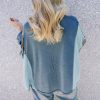 Women's Dusk Blue Colorblock Long Sleeve Top with Patchwork Detailing - Image 2