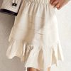 Women's Beige Tiered Ruffled Hemline Mini Skirt with Elastic Waist - Image 3