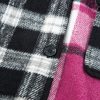 Women's Black Plaid Colorblock Loose Fit Shacket - Image 15