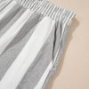 Women's Gray Stripe Mixed Print Short Sleeve Top and Pocketed Shorts Set - Image 22