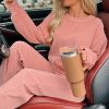 Women's Blossom Pink Casual Lounge Set with Drop Shoulder and Pocket - Image 4