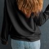 Women's Black Embroidered Howdy Cow Western Graphic Crew Neck Sweatshirt - Image 6