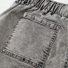 Women's Gray Zipped Light Wash Cuffed Edge Denim Shorts for Summer - Image 14