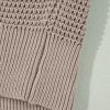 Women's Smoke Gray Striped Plaid Patchwork Waffle Knit Turtleneck Sweater - Image 10