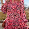 Rose Rose Free-Spirited Abstract Printed Long Sleeve Ruffled Mini Dress - Image 6