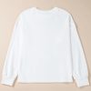 Women's White Bowknot Pattern Drop Shoulder Loose Sweatshirt - Casual Chic - Image 4