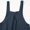 Women's Sail Blue Plaid Print Buttoned Pocketed High Waist Overall Jumpsuit - Image 9