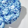 Women's Blue Floral Puff Sleeve Babydoll Mini Dress with Square Neck - Image 10